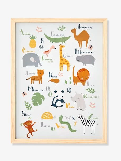 Cadre + Affiche Abécédaire Jungle Multicolore - Vertbaudet 3 Cadre + Affiche Abécédaire Jungle Multicolore - Vertbaudet