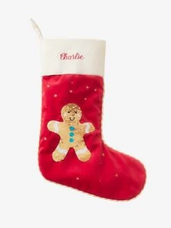 Chaussette De Noël à Sequins Réversibles Mr Biscuit Rouge - Vertbaudet -Boutique Vertbaudet chaussette de noel a sequins reversibles mr biscuit 2