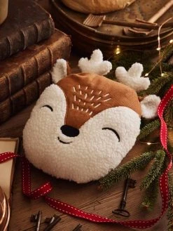 Boutique Vertbaudet 16 Coussin Cerf Sherpa Et Velours Côtelé Beige / Marron - Vertbaudet