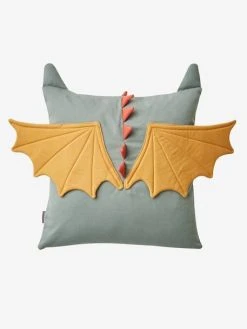 Coussin Dragon Gris Vert - Vertbaudet -Boutique Vertbaudet coussin dragon 4