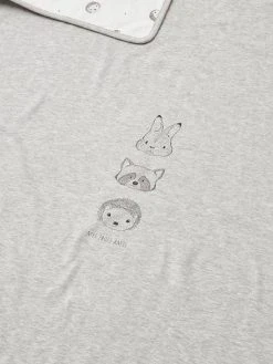 Couverture Bébé En Maille Jersey Coton Bio* MINI COMPAGNIE écru / Gris Chiné - Vertbaudet -Boutique Vertbaudet couverture bebe en maille jersey coton bio mini compagnie 3