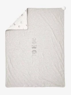 Couverture Bébé En Maille Jersey Coton Bio* MINI COMPAGNIE écru / Gris Chiné - Vertbaudet -Boutique Vertbaudet couverture bebe en maille jersey coton bio mini compagnie 4
