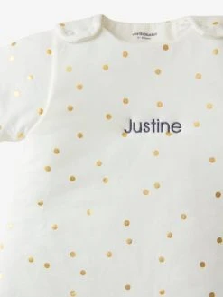 Gigoteuse Manches Amovibles GREEN FOREST écru / Pois Doré - Vertbaudet -Boutique Vertbaudet gigoteuse manches amovibles green forest 2