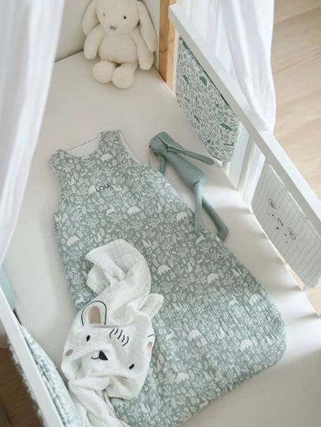 Gigoteuse Sans Manches En Gaze De Coton Personnalisable DANS LES BOIS Oeko-Tex® Vert Sauge - Vertbaudet 6 Gigoteuse Sans Manches En Gaze De Coton Personnalisable DANS LES BOIS Oeko-Tex® Vert Sauge - Vertbaudet – Image 4