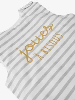 Gigoteuse Spécial été Sans Manches JOUES A BISOUS Rayure Grise - Vertbaudet -Boutique Vertbaudet gigoteuse special ete sans manches joues a bisous 3