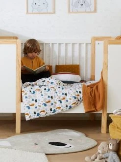 Housse De Couette Bébé MINI ZOO Blanc / Multicolore - Vertbaudet -Boutique Vertbaudet housse de couette bebe mini zoo 2