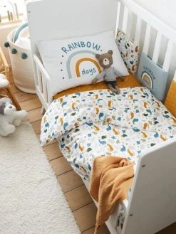 Housse De Couette Bébé MINI ZOO Blanc / Multicolore - Vertbaudet -Boutique Vertbaudet housse de couette bebe mini zoo 3