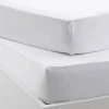 Lot De 2 Draps-housses Bébé BIO COLLECTION Blanc - Vertbaudet -Boutique Vertbaudet lot de 2 draps housses bebe bio collection