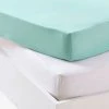 Lot De 2 Draps-housses Bébé En Jersey Extensible Gris + Blanc - Vertbaudet -Boutique Vertbaudet lot de 2 draps housses bebe en jersey extensible