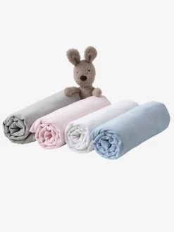 Lot De 2 Draps-housses Bébé En Jersey Uni Blanc Blanc - Vertbaudet -Boutique Vertbaudet lot de 2 draps housses bebe en jersey uni blanc 2