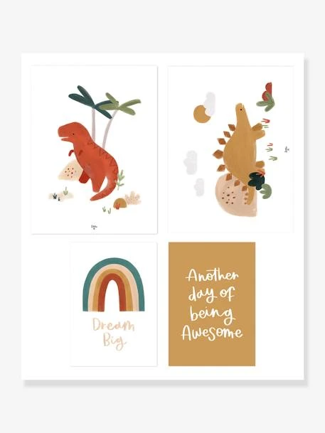 Lot De 4 Affiches Dinosaures Sunny LILIPINSO Multicolore - Lilipinso 3 Lot De 4 Affiches Dinosaures Sunny LILIPINSO Multicolore - Lilipinso