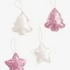 Lot De 4 Décorations De Noël Glitter Rose - Vertbaudet -Boutique Vertbaudet lot de 4 decorations de noel glitter