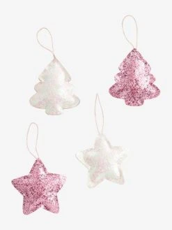 Lot De 4 Décorations De Noël Glitter Rose - Vertbaudet