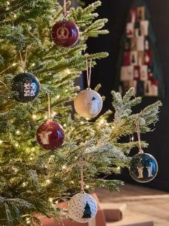 Lot De 6 Boules De Noël Ho ! Ho ! Ho ! Bordeaux - Vertbaudet -Boutique Vertbaudet lot de 6 boules de noel ho ho ho 1 4