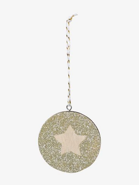 Lot De 6 Boules De Noël Plates En Bois Naturel - Vertbaudet 6 Lot De 6 Boules De Noël Plates En Bois Naturel - Vertbaudet – Image 4