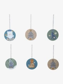 Lot De 6 Boules Plates De Noël Scandinave Bois - Vertbaudet -Boutique Vertbaudet lot de 6 boules plates de noel scandinave 2