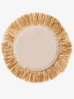 Miroir Rond Raphia Beige / Rose - Vertbaudet -Boutique Vertbaudet miroir rond raphia 4