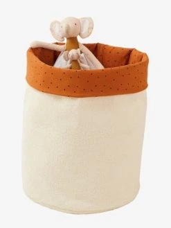 Panier Réversible Fausse Fourrure Bouclette Blanc/caramel Imprimé - Vertbaudet -Boutique Vertbaudet panier reversible fausse fourrure bouclette 2