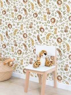 Papier Peint Animaux Savane Felidae LILIPINSO Bronze - Lilipinso -Boutique Vertbaudet papier peint animaux savane felidae lilipinso 2