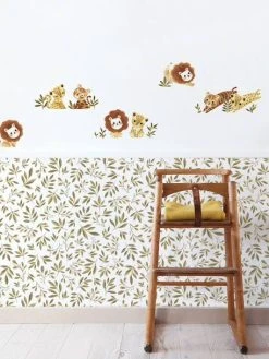 Papier Peint Feuillage Savane Felidae LILIPINSO Lichen - Lilipinso -Boutique Vertbaudet papier peint feuillage savane felidae lilipinso 2