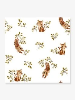 Papier Peint Tigre Savane Felidae LILIPINSO Marron - Lilipinso