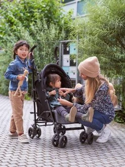 Poussette-canne Multiposition Vertbaudet Facilcity 2 Noir/gris - Vertbaudet -Boutique Vertbaudet poussette canne multiposition vertbaudet facilcity 2 4