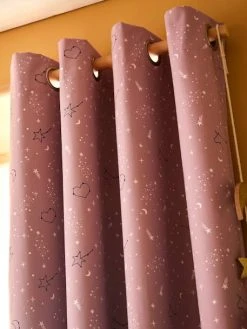 Rideau Occultant MISS CONSTELLATION Parme Foncé - Vertbaudet -Boutique Vertbaudet rideau occultant miss constellation 3