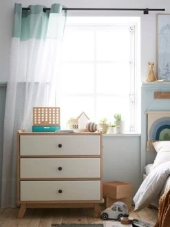 Rideau Voilage MENTHE A L'EAU Vert / Pois Multicolore - Vertbaudet -Boutique Vertbaudet rideau voilage menthe a leau 3