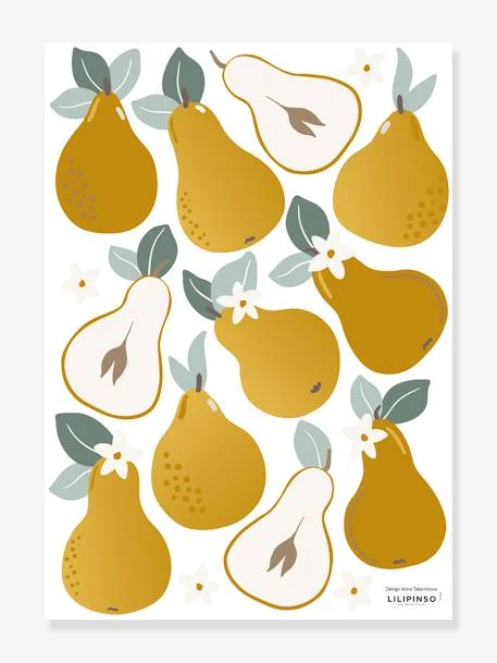 Stickers Poires Louise LILIPINSO Moutarde - Lilipinso 3 Stickers Poires Louise LILIPINSO Moutarde - Lilipinso