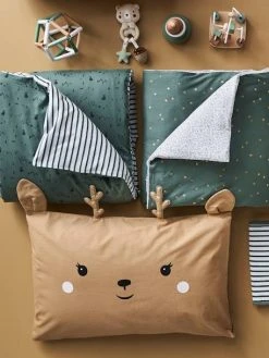 Taie D'oreiller Bébé Biche GREEN FOREST Beige - Vertbaudet -Boutique Vertbaudet taie doreiller bebe biche green forest 2