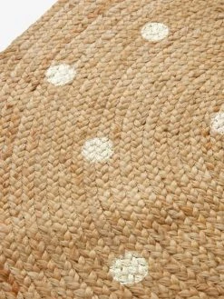 Tapis Jute à Pois Dorés Beige Clair Uni Avec Decor - Vertbaudet -Boutique Vertbaudet tapis jute a pois dores 2
