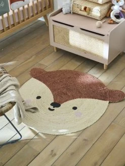 Tapis Jute Renard Marron Moyen Uni Avec Decor - Vertbaudet -Boutique Vertbaudet tapis jute renard 2