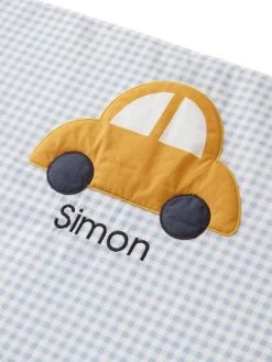 Tapis Photo Bébé Personnalisable En Gaze De Coton EN VOITURE SIMON ! Bleu - Vertbaudet -Boutique Vertbaudet tapis photo bebe personnalisable en gaze de coton en voiture simon 1 3